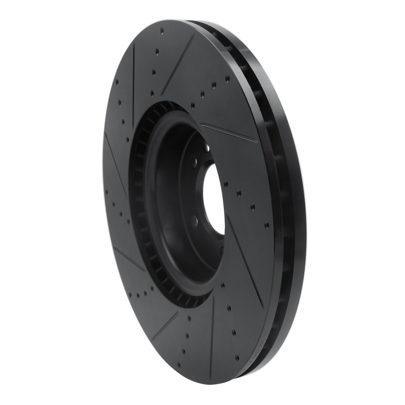 Land Rover Range Rover Brake Rotor (1) - Front Right - R1 Concepts - Drilled & Slotted - Black - `18-`25